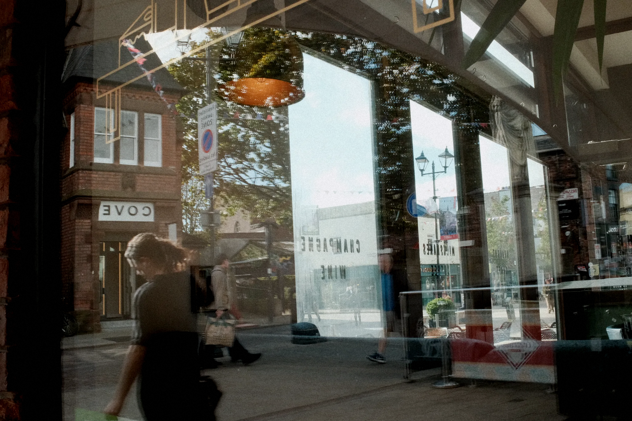 Reflections in the Shop Window with Rain glass